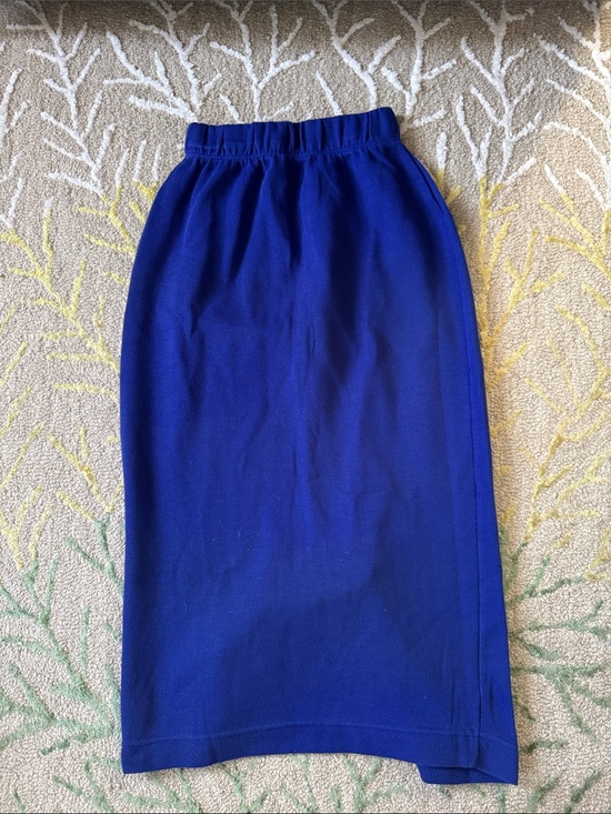 Express Tricot Dresses & Skirts - Express Tricot  vintage 90s Women's Royal Blue Pencil Skirt with Elastic Waist S